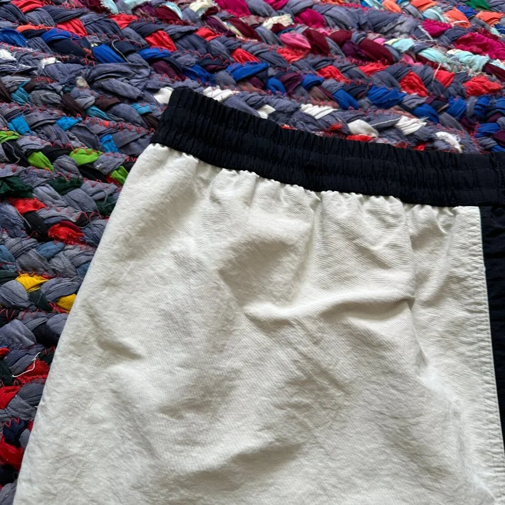 A.LAB Taffy Cherry Dice Black & Beige Two-Tone Board Shorts Men's Size Large 90s